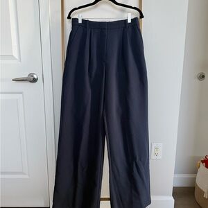 A&F Navy Blue Sloane Wide Leg Trousers
